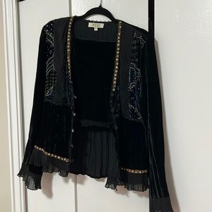 Velvet Blouse and Skirt Set